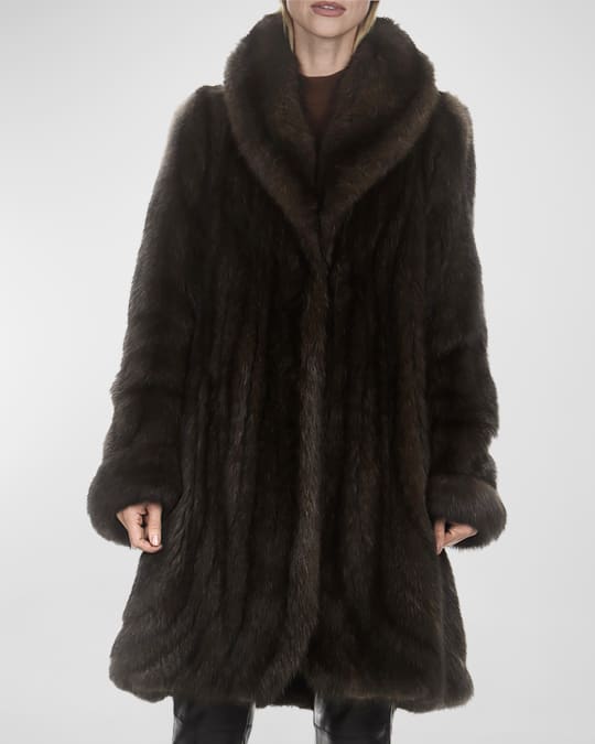 Gorski Russian Sable Fur Directional Stroller Coat | Neiman Marcus
