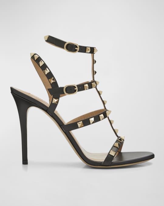 Valentino Garavani Rockstud 105mm Caged Leather High Heel Sandals Neiman Marcus