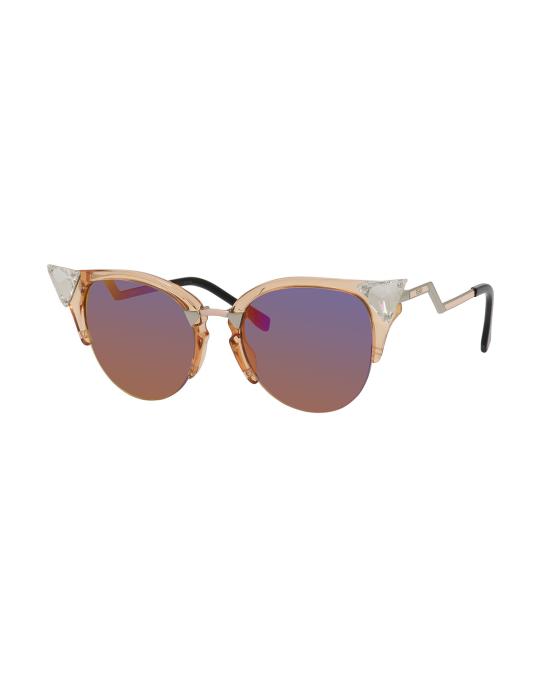 Fendi Iridia Cat-Eye Crystal-Tip Sunglasses | Neiman Marcus display picture 3