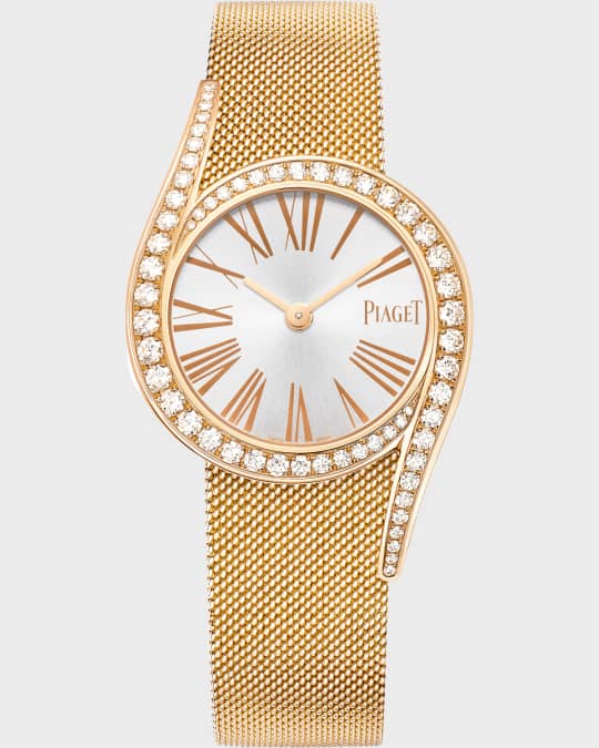 PIAGET Limelight Gala Diamond Milanese Rose Gold Bracelet Watch, 26mm ...