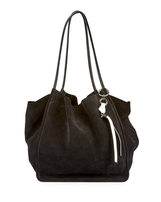Proenza Schouler Extra-Large Suede Tote Bag, Black | Neiman Marcus