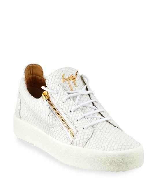 Giuseppe Zanotti Men\'s London Double-Zip Leather Low-Top... Giuseppe Zanotti | Shoes | Giuseppe Zanotti Mens Red London  main image 3