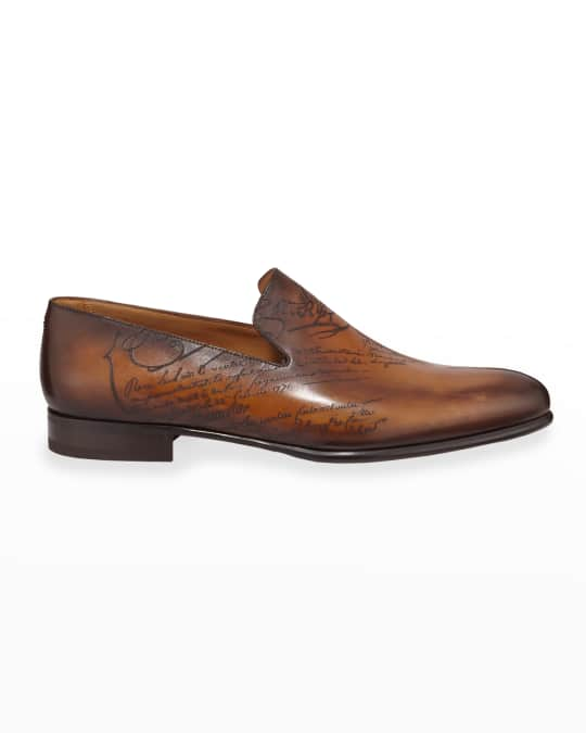 Berluti Scritto Leather Slip-On Dress Shoe | Neiman Marcus