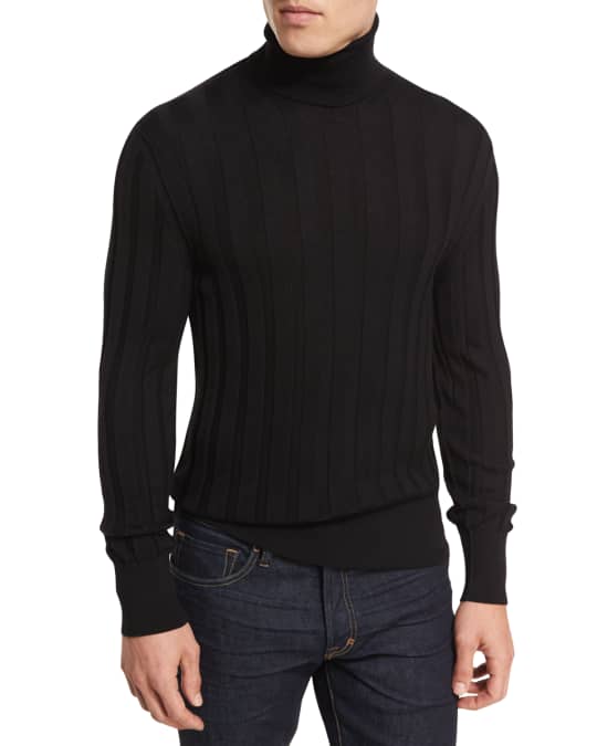 TOM FORD Cashmere-Silk Ribbed Turtleneck | Neiman Marcus