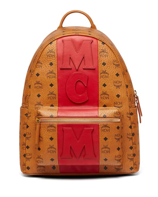 Mcm backpack with red stripe deals