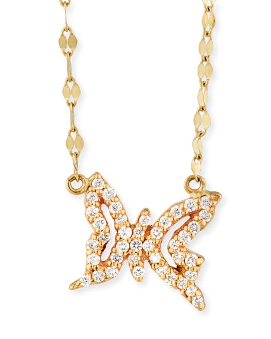 Girls' Diamond Butterfly Pendant Necklace