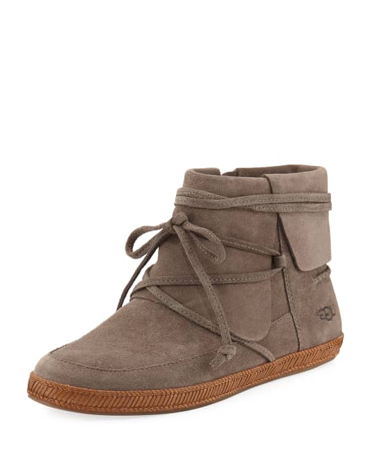 UGG Reid Lace Up Flat Moc Bootie Neiman Marcus