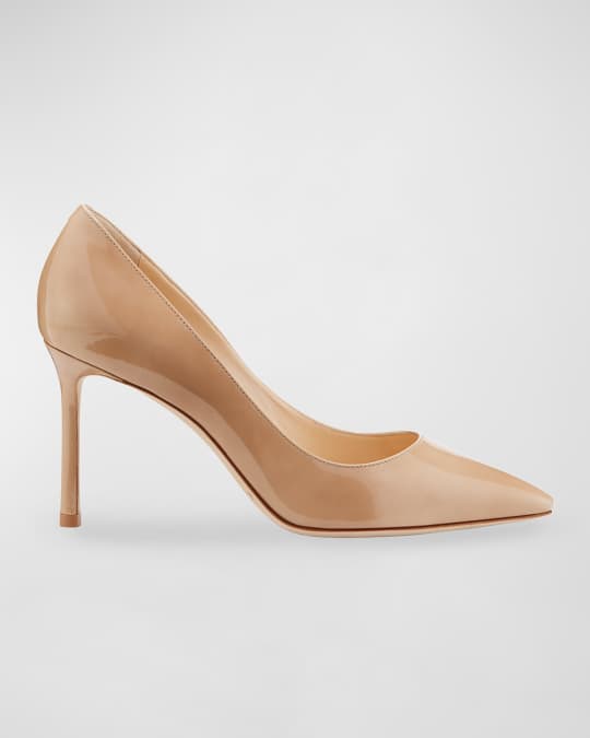 Jimmy Choo Romy Patent Pointed-Toe 85mm Pumps | Neiman Marcus