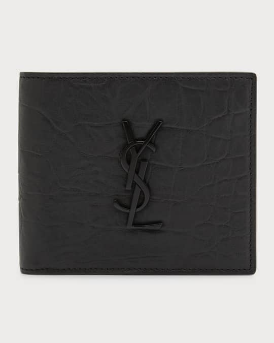 Saint Laurent Monogram Pebbled Leather Bifold Wallet - ShopStyle