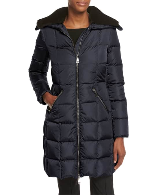 Moncler Davida Zip-Front Long-Sleeve Quilted Puffer Coat | Neiman Marcus