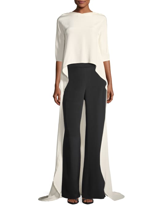 Carolina Herrera High Low Cape Top Neiman Marcus