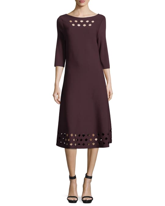 Time Out Twirl 3/4-Sleeve Cutout Dress