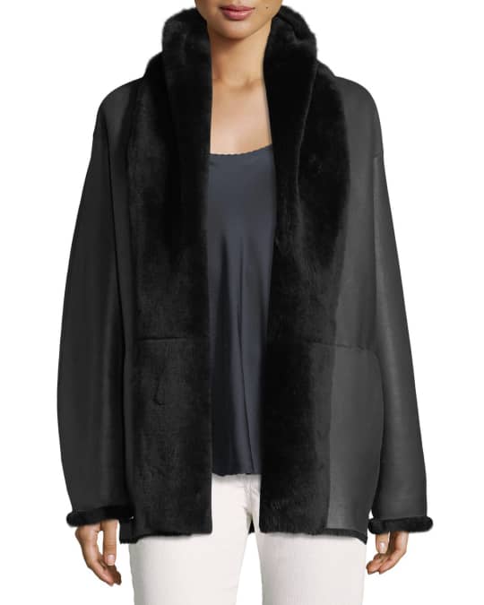 Vince Shawl Collar Reversible Shearling Coat Neiman Marcus