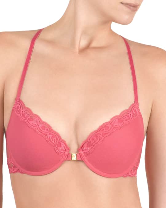 Feathers Front Close Racerback Bra
