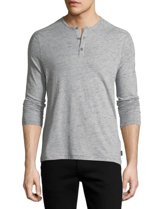John Varvatos Star USA Slub Cotton Henley T-Shirt | Neiman Marcus