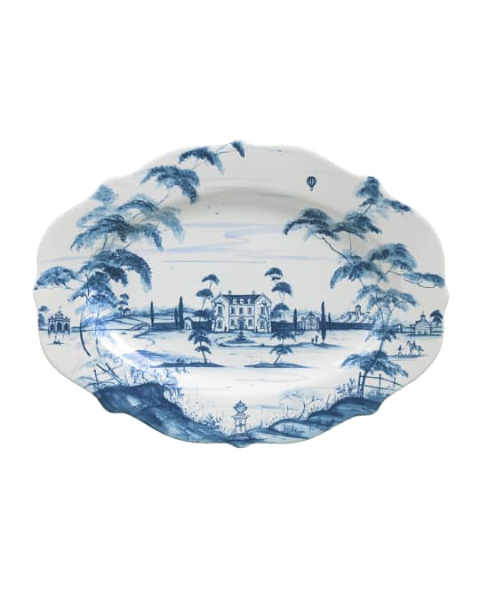 Country Estate Delft Blue Platter/Charger Plate Main House - By Juliska