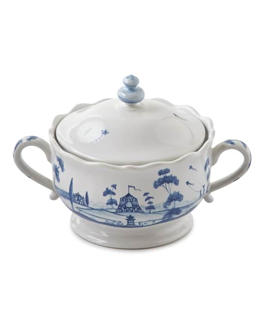 Country Estate Delft Blue Sugar Bowl with Lid