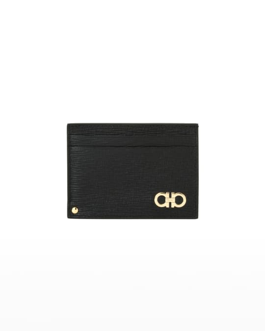 Ferragamo Men's Revival Gancini Leather Card Case with Flip-Out ID ...