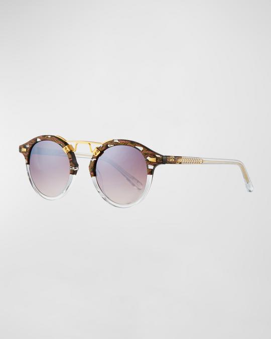 KREWE St Louis Eyewear Round Mirrored Sunglasses – New With Tags Krewe St. Louis 24K Round Sunglasses, 46mm | Bloomingdale main image 4