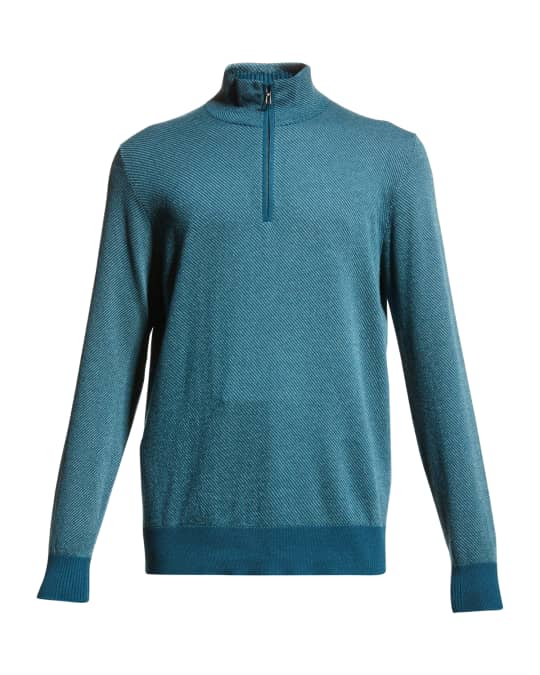 Loro Piana Men's Roadster 1/4Zip Cashmere Sweater Neiman Marcus