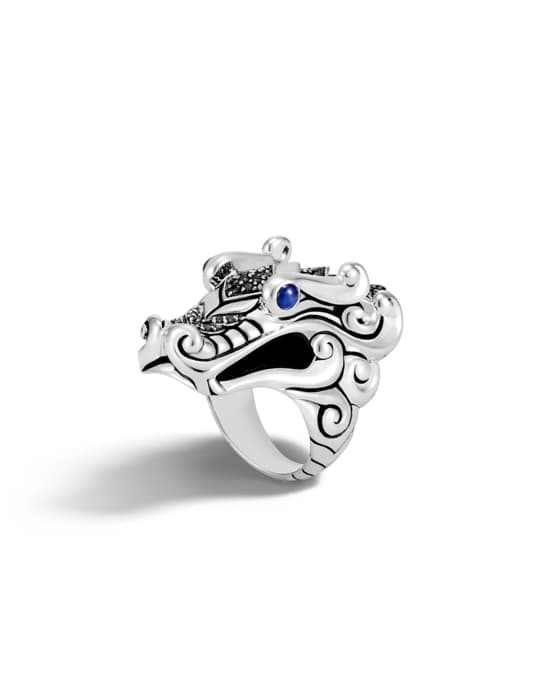 John Hardy Legends Naga Silver Ring with Blue Sapphire Eyes, Size 7 ...