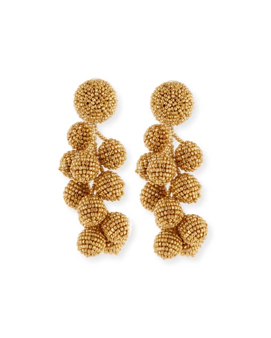 Coconut Beaded Clip Earrings
