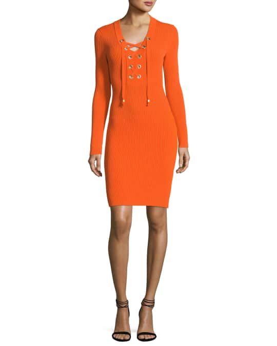 Michael kors lace discount up sweater dress