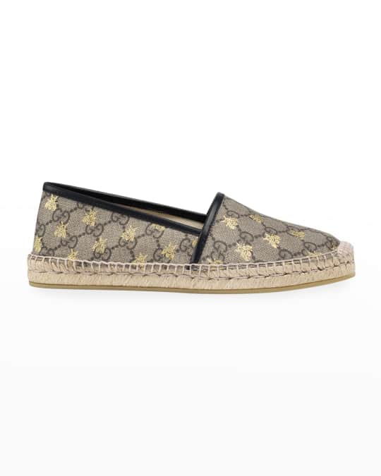Gucci Flat Pilar GG Espadrille With Bees | Neiman Marcus
