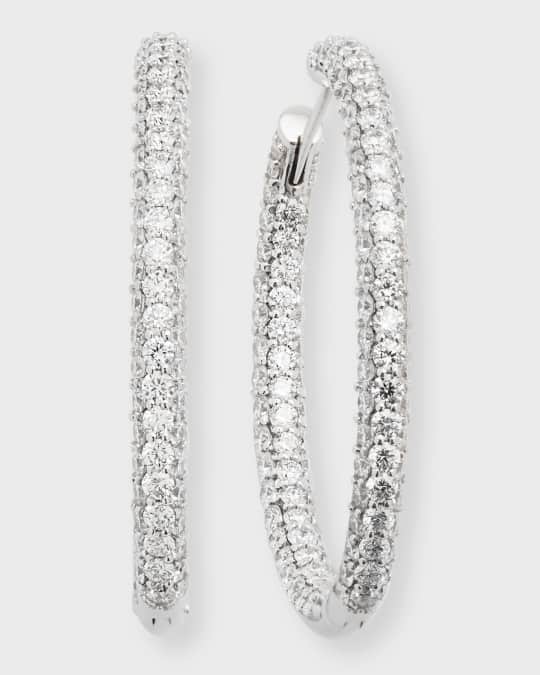 Neiman Marcus Diamonds Pave Diamond Hoop Earrings Neiman Marcus