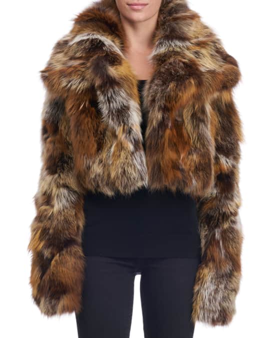 Michael kors fox fur coat shop