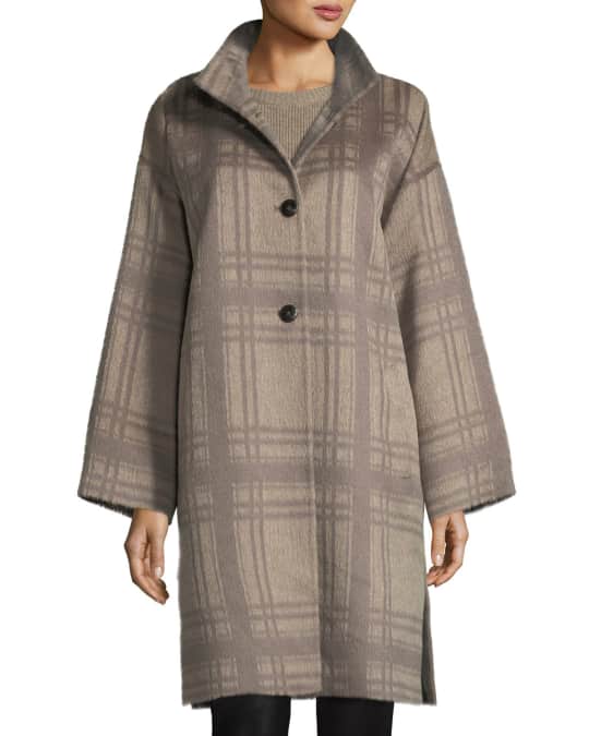 Eileen fisher luxe alpaca plaid coat shop