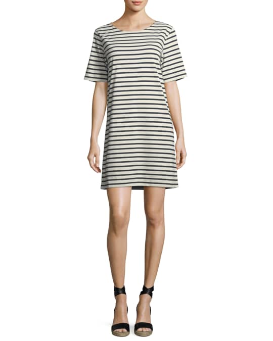Kule Crewneck Short Sleeve Striped Tee Dress Neiman Marcus