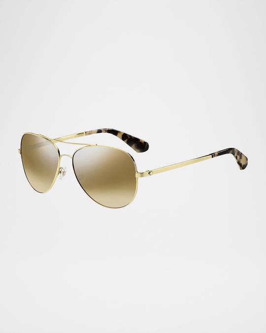 kate spade new york avaline mirrored aviator sunglasses  display picture 1