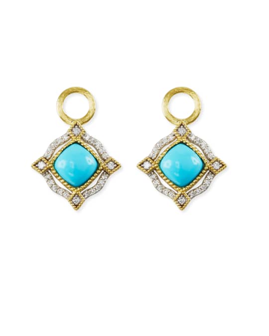 Jude Frances Lisse 18K Delicate Cushion Turquoise Earring Charms with ...