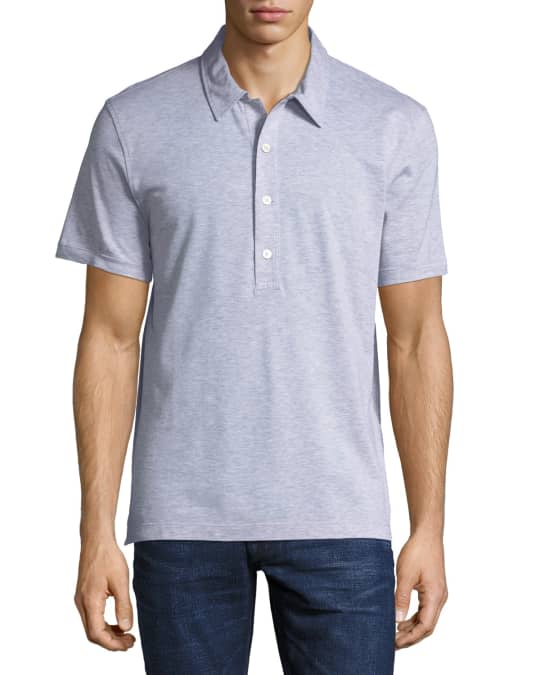 TOM FORD Heathered Jersey Short-Sleeve Polo Shirt | Neiman Marcus