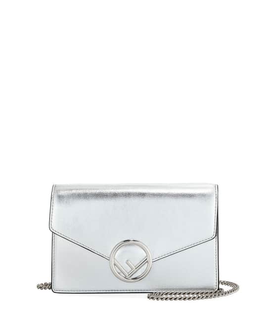 Fendi F Logo Mirror Calf Wallet On A Chain | Neiman Marcus