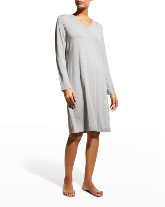 Hanro Champagne Long-Sleeve Nightgown