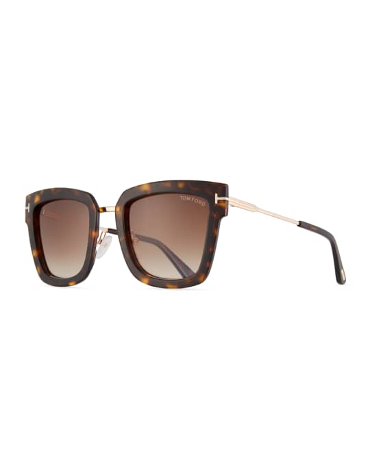 TOM FORD Lara Acetate & Metal Square Sunglasses | Neiman Marcus