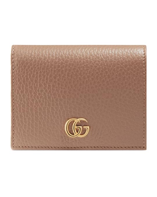 Gucci Petite Marmont Leather Card Case | Neiman Marcus