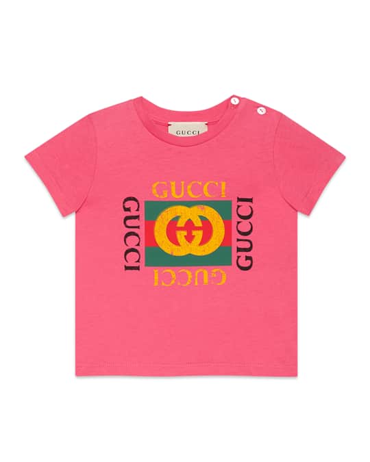 Gucci Short-Sleeve Vintage Logo T-Shirt, Size 3-36 Months | Neiman Marcus