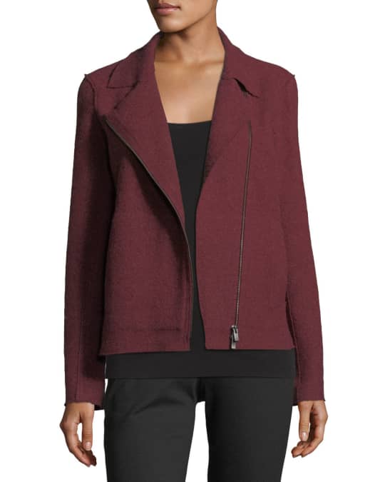 Boiled Wool Moto Jacket Plus Size
