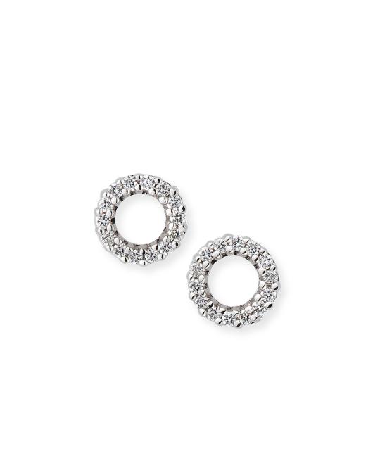 Roberto Coin 18K White Gold & 0.13 TCW Diamond Circle Earrings | Neiman ...