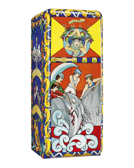 Smeg Dolce Gabbana x SMEG The ThreePointed Island Refrigerator Neiman Marcus