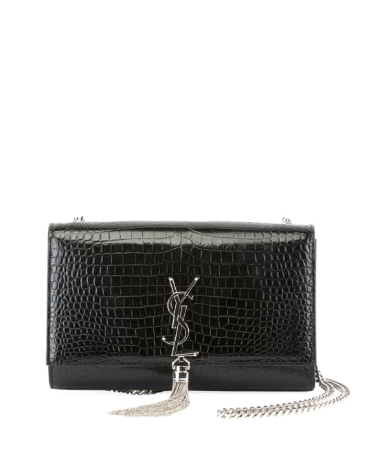 Saint Laurent Kate Monogram YSL Medium CrocodileEmbossed Tassel Shoulder Bag Neiman Marcus