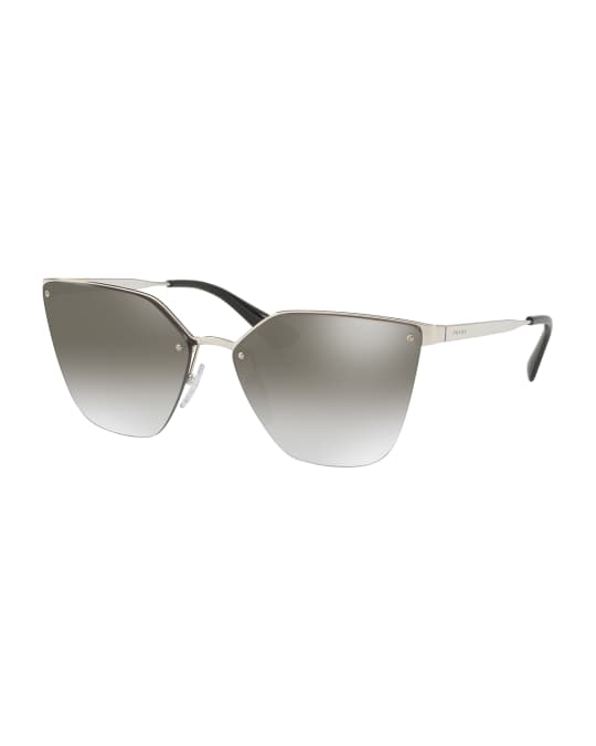 Prada Mirrored Square CatEye Sunglasses Neiman Marcus