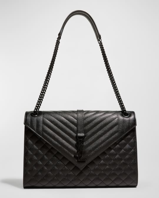 Saint Laurent Envelope Triquilt Large YSL Shoulder Bag in Grained