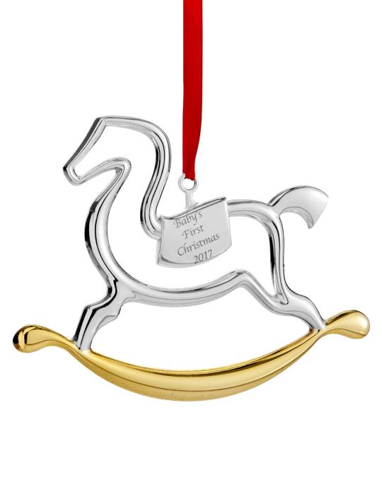 Nambe Baby's First Rocking Horse Ornament 2017 | Neiman Marcus