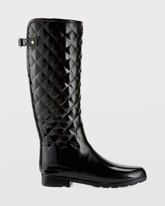Hunter Boots Tall Gloss Quilted Rubber Boot | Neiman Marcus