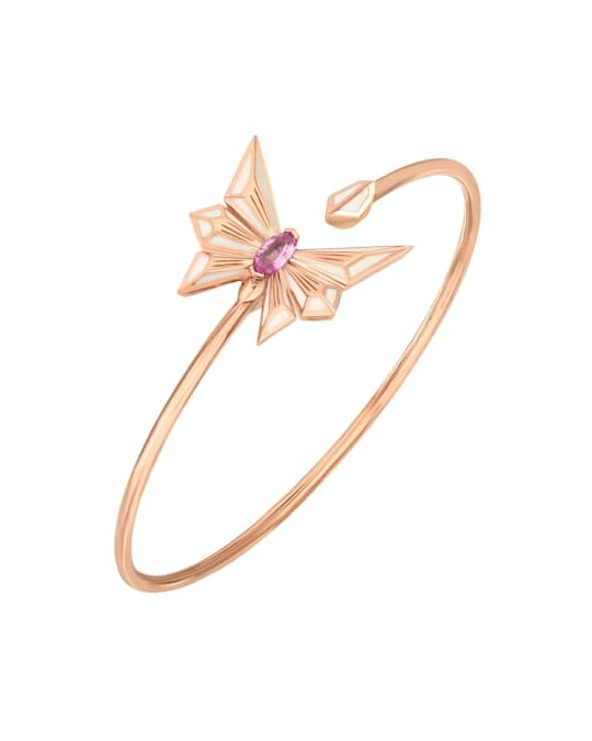 Fly by Deco Drive 18k Gold Pink Sapphire Flex Bangle