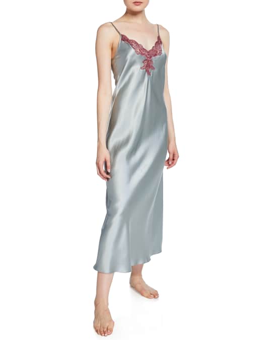 Capri Lace-Trim Silk Nightgown
